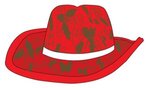 Christmas Cowboy Hats, Holly & Lights with White Band - Red-green
