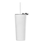 Excalibur - 22 oz. Double-Wall Stainless Tumbler with Straw - White