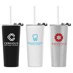 Excalibur - 22 oz. Double-Wall Stainless Tumbler with Straw -  