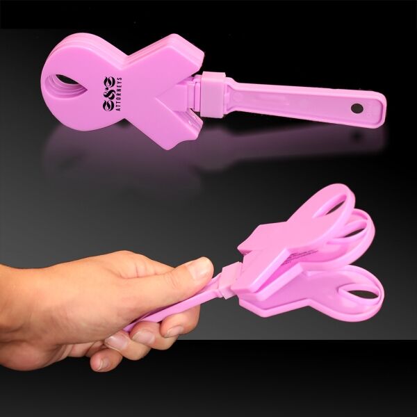 Main Product Image for Custom Printed Pink Ribbon Clapper