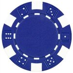 100 Foil Stamped poker chips in wooden Mahogany case - Blue