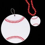 2 1/2" Plastic Baseball Badge Medallion - White-red