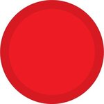 3" Self-Adhering Circle Shaped Light Up Glow Badge - Red