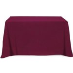 3 Sided Poly/Cotton Twill Table Cover-Screen Printed 4ft - Burgundy