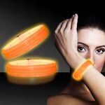 9" Deluxe Triple Wide Light Up Glow Bracelet - Orange