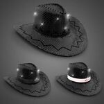 Black Sequin LED Cowboy Hat -  