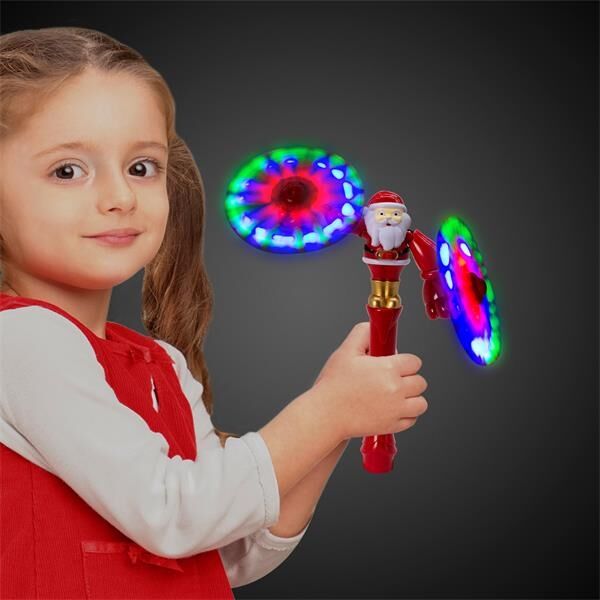 Main Product Image for Custom Printed LED Santa Swivel Arms Spinner Wand