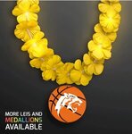 Buy LED Yellow Lei with Basketball Medallion