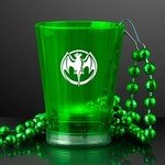 LIGHT UP SHOT GLASS ON PARTY BEAD NECKLACES -  