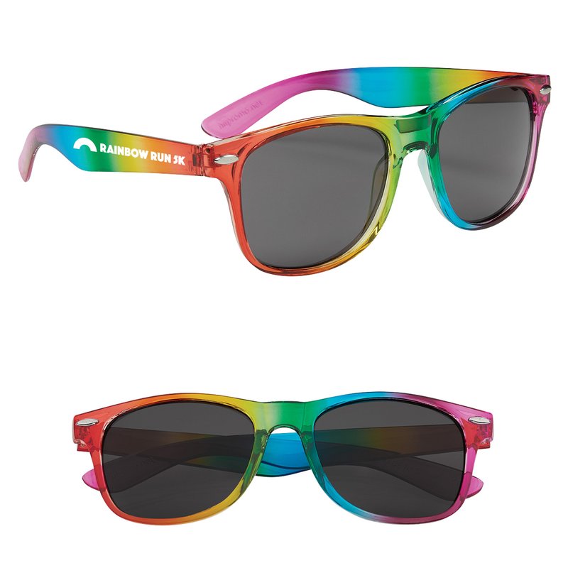 Main Product Image for Custom Printed Rainbow Malibu Sunglasses