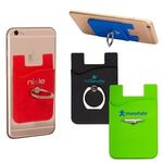 Silicone Card Holder With Metal Ring Phone Stand -  