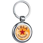 Two-Sided Budget Chrome Plated Domed Keytag -  