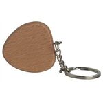 Wooden Heart Keyring - Brown