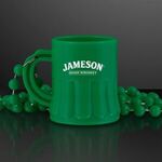 1 oz. Green Mug Shot Glass on Bead Necklace - Green
