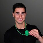 1 oz. Green Mug Shot Glass on Bead Necklace -  