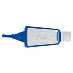 1 Oz. Hand Sanitizer In Silicone Holder - Clear with Blue