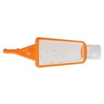 1 Oz. Hand Sanitizer In Silicone Holder - Clear with Orange