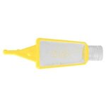 1 Oz. Hand Sanitizer In Silicone Holder - Clear with Yellow