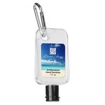 1 Oz. Hand Sanitizer With Carabiner - Clear With Black