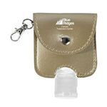 1 Oz. Hand Sanitizer With Leatherette Pouch - Metallic Gold