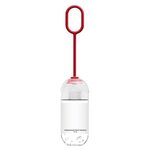 1 Oz. Hand Sanitizer With Silicone Loop - Clear with Red