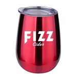 10 oz Stainless Steel Stemless Wine Glass - Metallic Red