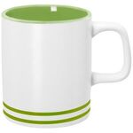 10 Oz. Lacrosse Ceramic Mug - White with Lime