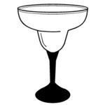 10 oz. LED Lighted Frosted Margarita Glass - Black