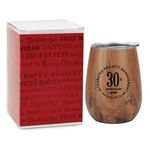 10 oz. Stainless Steel Lined Vacuum Wood Toned Wine Tumbler