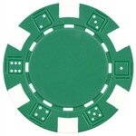 100 Foil Stamped poker chips in wooden Mahogany case - Green