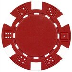 100 Foil Stamped poker chips in wooden Mahogany case - Red