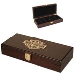 100 full color poker chips in a Mahogany wood case set -  