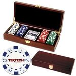 Buy 100 Foil Stamped Poker Chips In Wooden Mahogany Case