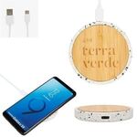 Buy Custom Printed Speckle & Bamboo Wireless Charger 10W 