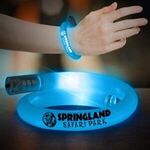 11" Coil Tube Bracelets w/Flashing LED Lights - Bright Blue