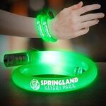 11" Coil Tube Bracelets w/Flashing LED Lights - Green