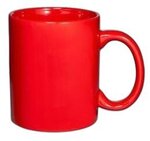 11 oz. Basic C Handle Ceramic Mug in Individual Mailer - Red