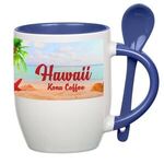 11 Oz. Full Color Stoneware Spooner Mug - White with Ocean