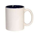 11 oz. Two Tone C-Handle Mug - White-blue-reflex