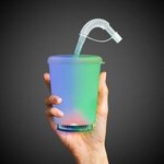 12 Ounce LED Cup with Lid and Straw - Multi Color