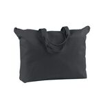 12 oz. Canvas Zippered Book Tote - Black