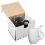 12 oz. Dapper Ceramic Mug with Spoon in Individual Mailer -  