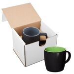 12 oz. Riviera Ceramic Mug in Individual Mailer - Black-green-lime