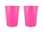 12 oz. Smooth Wall Plastic Stadium Cup - Neon Pink