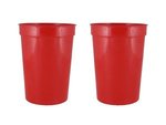 12 oz. Smooth Wall Plastic Stadium Cup - Red