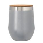 12 Oz. Vinay Stemless Wine Glass With Bamboo Lid - Gray
