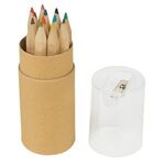 12-Piece Colored Pencil Set In Tube With Sharpener -  