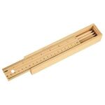12- Piece Colored Pencil Set In Wooden Ruler Box -  