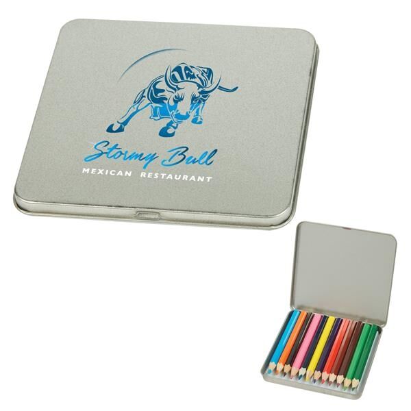Main Product Image for Custom Printed 12-Piece Colored Pencil Tin