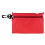 12 Piece Safety Kit in Zipper Pouch with Carabiner - Red